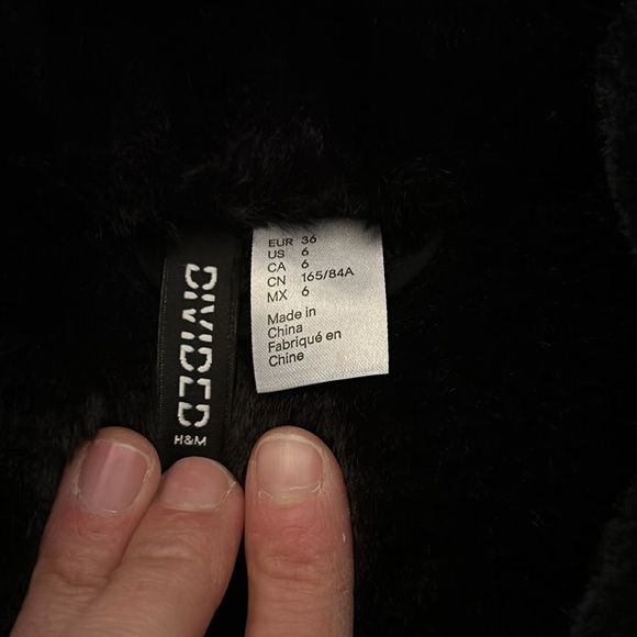 H&M Suede Biker Jacket Fur Lined - Picture 3 of 6